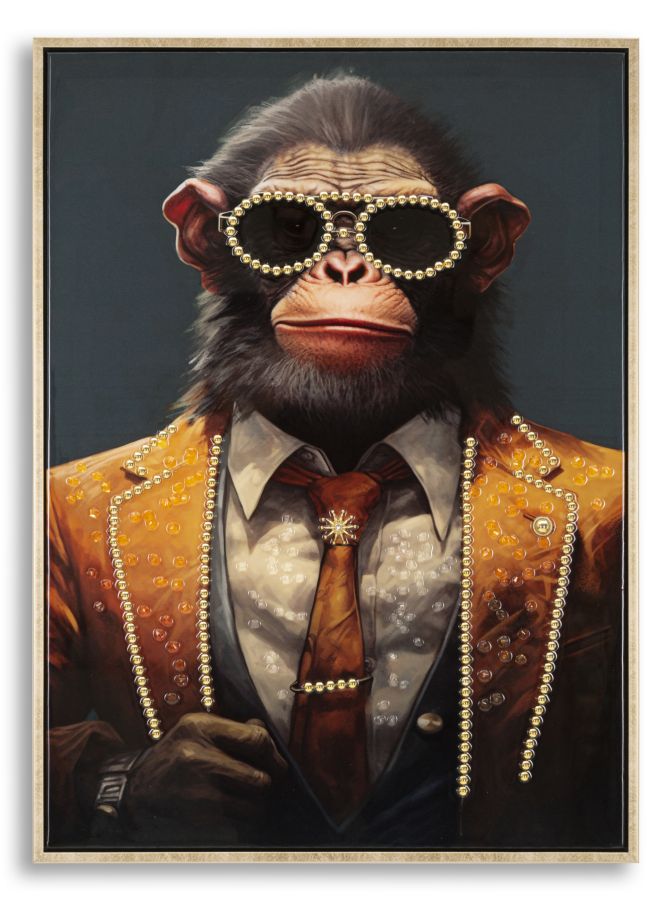 WALL ART MONKEY BLACK 53CM – Furnlux