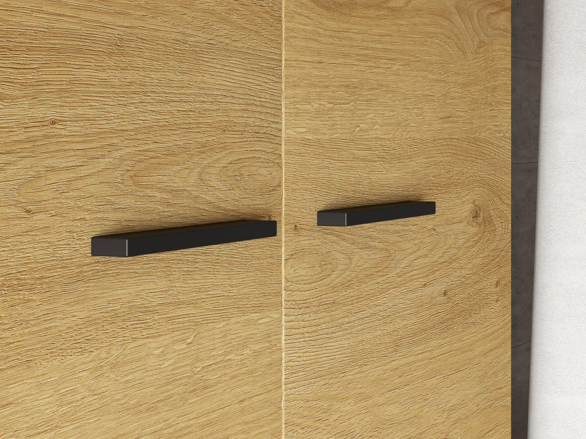 WARDROBE MODESTO OAK & BLACK 92CM – Furnlux